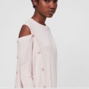 AllSaints pale beige pink crewneck Ria sweater S